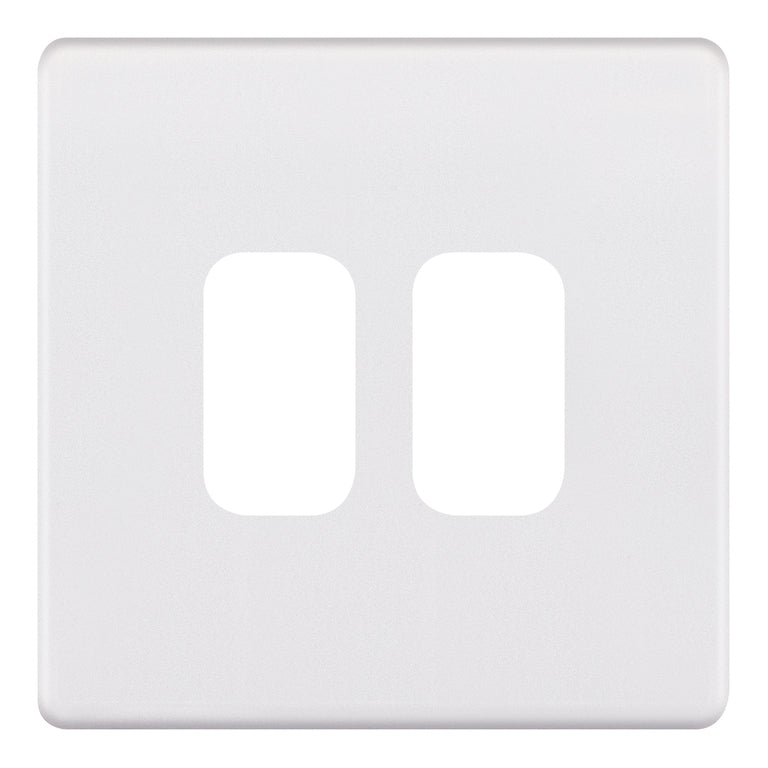 Selectric SGRID360-266 2 Aperture Modular Plate – 5M-PLUS – Matt White