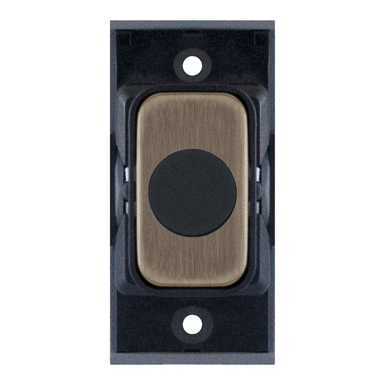 Selectric 20 Amp Cable Outlet Modular Switch - Antique Brass with Black Insert