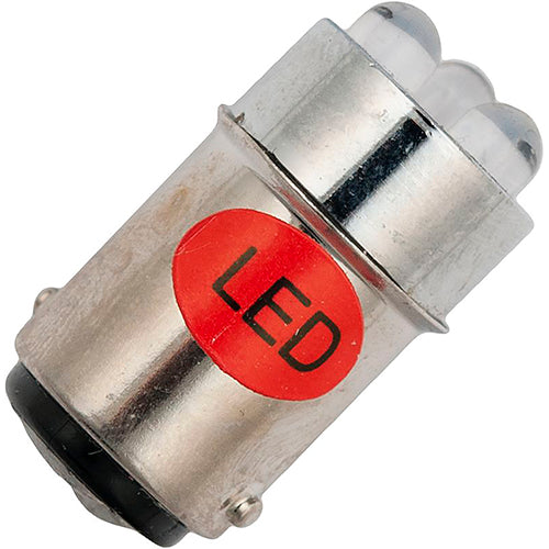 Schiefer Ba15d 3x Single LED T16x35mm 12V 18mA AC/DC Red 20000h K Non-Dimmable - 153536202