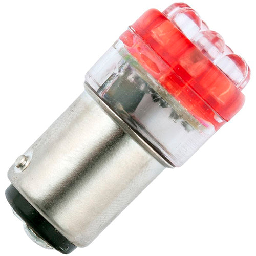 Schiefer Ba15d 8x Single LED T18x45mm 220V 10mA AC Red 25000h K Non-Dimmable - 025220082
