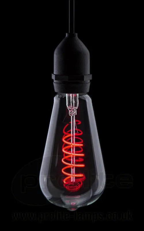 Filament ST64 LED 240v 4w Ba222d/BC Red Dimmable