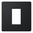 Selectric 5M-Plus Matt Black 1 Gang Euro Plate with Single Aperture