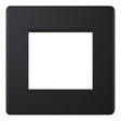 Selectric 5M-Plus Matt Black 1 Gang Euro Plate with Twin Aperture