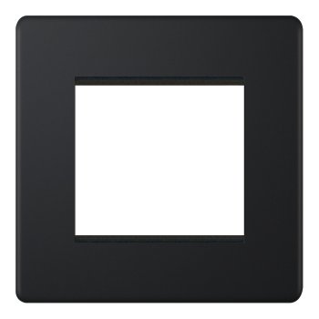 Selectric 5M-Plus Matt Black 1 Gang Euro Plate with Twin Aperture