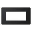Selectric 5M-Plus Matt Black 2 Gang Euro Plate with Quad Aperture