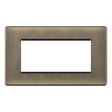 Selectric 5M-Plus Antique Brass 2 Gang Euro Plate with Quad Aperture