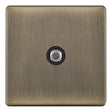 Selectric 5M-Plus Antique Brass 1 Gang Satellite Socket with Black Insert