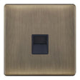 Selectric 5M-Plus Antique Brass 1 Gang Telephone Master Socket with Black Insert