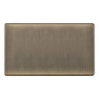 Selectric 5M-Plus Antique Brass 2 Gang Blank Plate