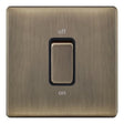 Selectric 5M-Plus Antique Brass 1 Gang 45A DP Switch with Black Insert