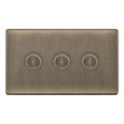 Selectric 5M-Plus Antique Brass 3 Gang 5-100W 2 Way Dimmer Switch