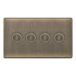 Selectric 5M-Plus Antique Brass 4 Gang 5-100W 2 Way Dimmer Switch