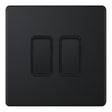 Selectric 5M-Plus Matt Black 2 Gang 10A 2 Way Switch with Black Insert
