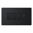 Selectric 5M-Plus Matt Black 4 Gang 10A 2 Way Switch with Black Insert
