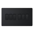 Selectric 5M-Plus Matt Black 6 Gang 10A 2 Way Switch with Black Insert
