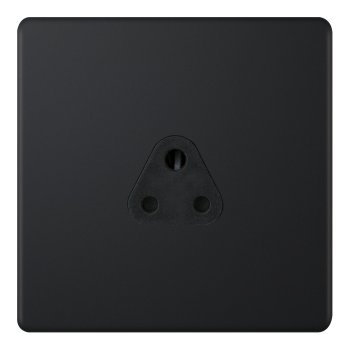 Selectric 5M-Plus Matt Black 1 Gang 2A Round Pin Socket with Black Insert