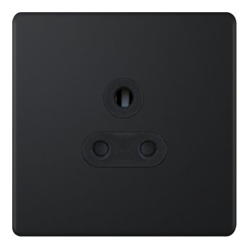 Selectric 5M-Plus Matt Black 1 Gang 5A Round Pin Socket with Black Insert