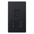 Selectric 5M-Plus Matt Black 115/230V Dual Voltage Shaver Socket with Black Insert