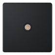 Selectric 5M-Plus Matt Black 1 Gang TV Socket with Black Insert