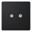 Selectric 5M-Plus Matt Black 2 Gang TV/FM Socket with Black Insert