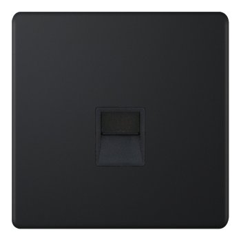 Selectric 5M-Plus Matt Black 1 Gang Telephone Secondary Socket with Black Insert
