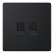 Selectric 5M-Plus Matt Black 2 Gang RJ45 Socket with Black Insert