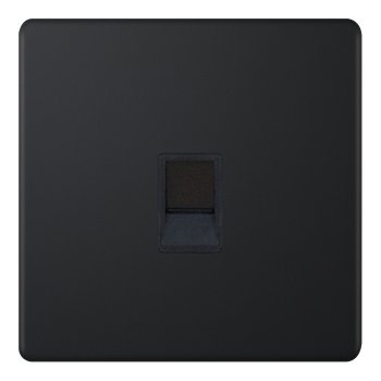 Selectric 5M-Plus Matt Black 1 Gang RJ11 Socket with Black Insert