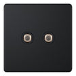 Selectric 5M-Plus Matt Black 2 Gang Satellite Socket with Black Insert