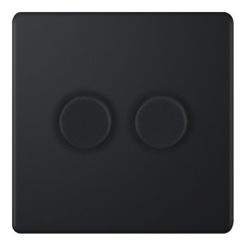 Selectric 5M-Plus Matt Black 2 Gang 5-100W 2 Way Dimmer Switch