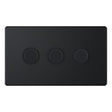 Selectric 5M-Plus Matt Black 3 Gang 5-100W 2 Way Dimmer Switch