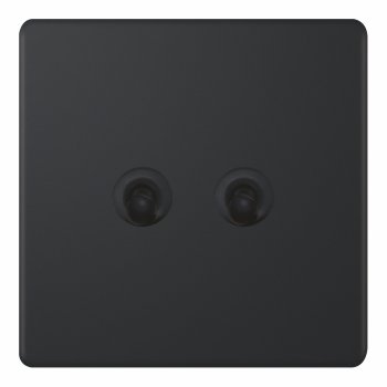 Selectric 5M-Plus Matt Black 2 Gang 10A 2 Way Toggle Switch