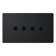 Selectric 5M-Plus Matt Black 4 Gang 10A 2 Way Toggle Switch