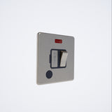 Screwless 13A Switched Spur c/w Neon + FO Brushed Chrome