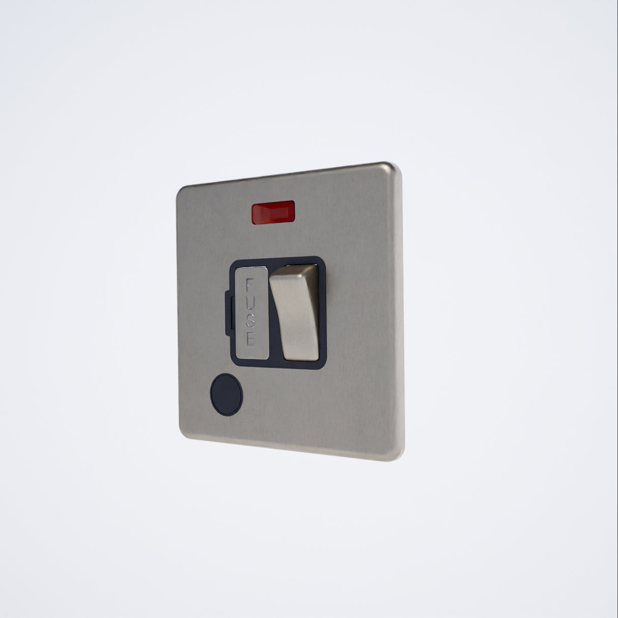 Screwless 13A Switched Spur c/w Neon + FO Brushed Chrome