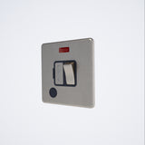 Screwless 13A Switched Spur c/w Neon + FO Brushed Chrome