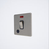 Screwless 20A DP Switch c/w Neon + FO Brushed Chrome