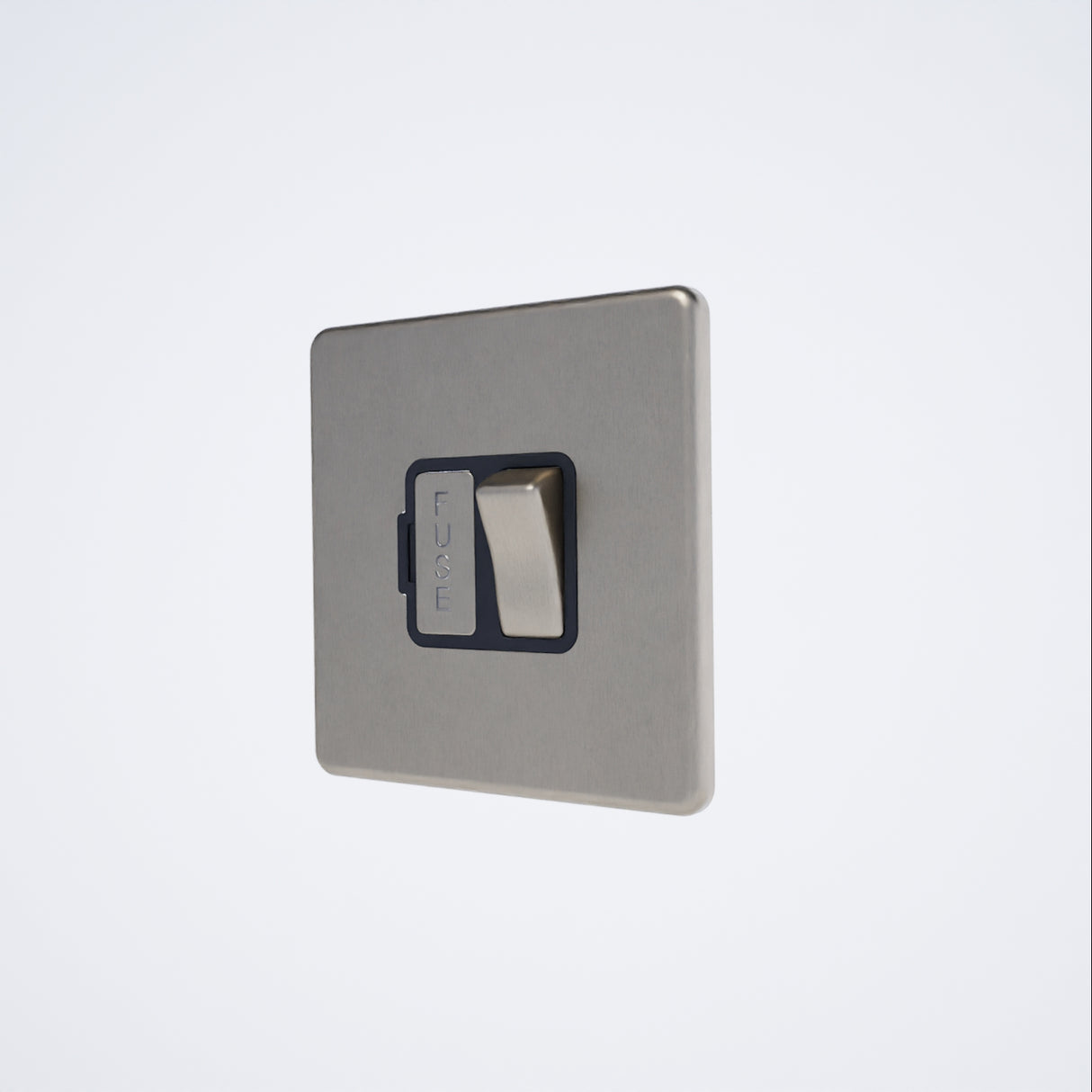 Screwless 13A Switched Spur Brushed Chrome with Black Inserts