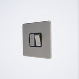 Screwless 13A Switched Spur Brushed Chrome with Black Inserts