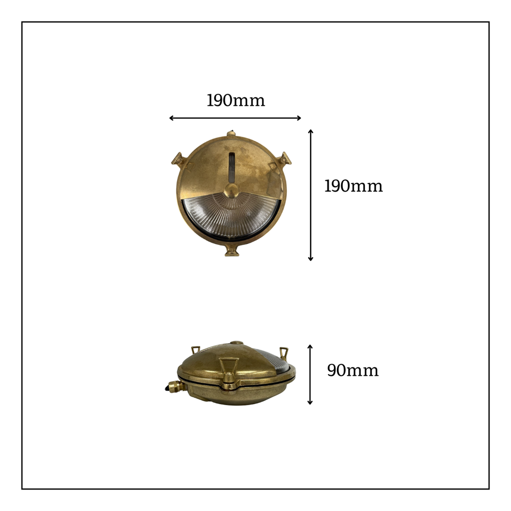 Navigator Solid Brass Eyelid Porthole Bulkhead - Antique Brass