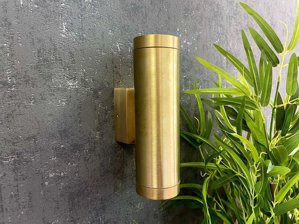 Solid brass navigator up down wall light antique brass
