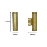 Solid brass navigator up down wall light antique brass