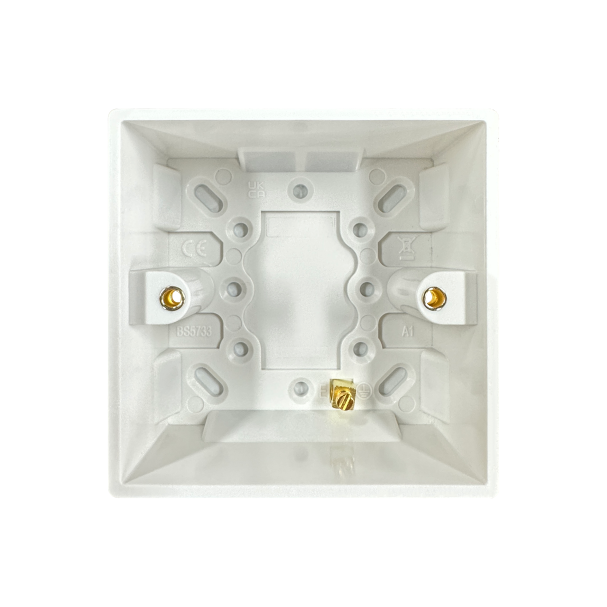 Caradok 1G 47mm White Pattress Squared Edge