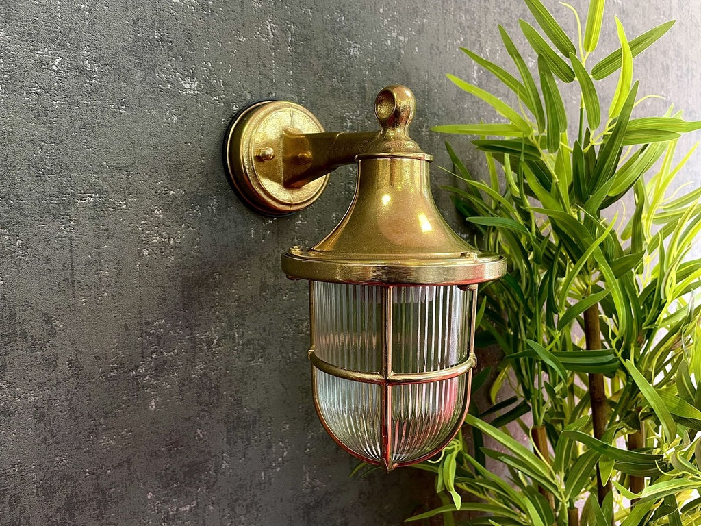 solid brass wall lantern satin nickel
