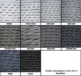 Black / Grey / White Braided Fabric Decorative Extension Lead - Black 1 Gang Trailing Socket