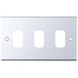 Selectric 7M-Pro GRID360 Polished Chrome 3 Gang Faceplate