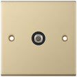 Selectric 5M Satin Brass 1 Gang Satellite Socket with Black Insert