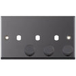 Selectric 7M-Pro Black Nickel 2 Gang Triple Aperture Dimmer Plate with Matching Knobs