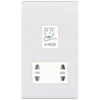 Selectric 5M-Plus Matt White 115/230V Dual Voltage Shaver Socket with White Insert