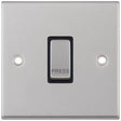 Selectric 7M-Pro Satin Chrome 1 Gang 10A Push to Make Switch with Black Insert