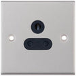 Selectric 7M-Pro Satin Chrome 1 Gang 5A Round Pin Socket with Black Insert